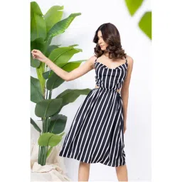 Erotissch Womens Black Stripped Beachwear Dress-picture-24