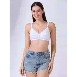 Blush9 Maternity White Non-Wired and Non-Padded Cotton Maternity Bra image 1