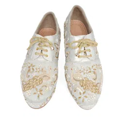 NR BY NIDHI RATHI Women Blue Embellished Wedge Heels image 3