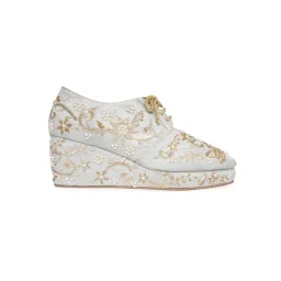 NR BY NIDHI RATHI Women Blue Embellished Wedge Heels image 5