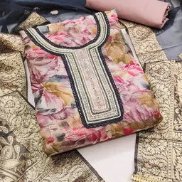 SAINOOR Embellished Organza Semi-Stitched Dress Material-picture-16