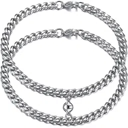 The Roadster Lifestyle Co Set Of 2 Silver-Plated Heart Magnetic Link Couple Bracelet image 3