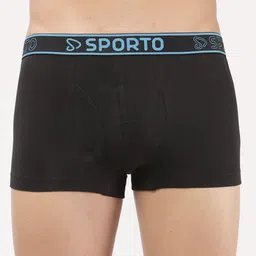 Sporto by Macho Men Pack Of 4 Combed Cotton Mid-Rise Short Trunks image 3