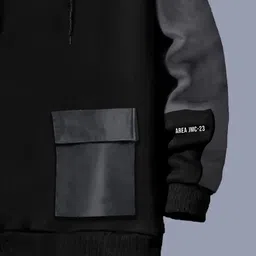 JUMPCUTS Men Colourblocked Hooded Sweatshirt image 2