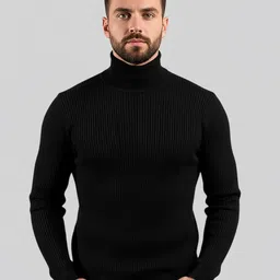 GLITO X Ribbed Turtle Neck Woollen Pullover Sweater-picture-13