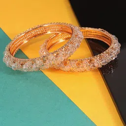 ZULKA Set Of 2 Rose Gold-Plated & Beaded Bangles-picture-30