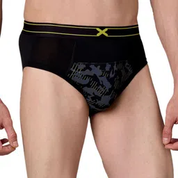 FRENCHIE Men Pack Of 2 Printed Mid-Rise Basic Briefs FR-MI-BF-SIN-1X5-BLACK-S-PO2 image 4