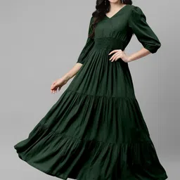 Raiyani Fashion Women Applique Crepe Fit & Flare Maxi Dress-image-22