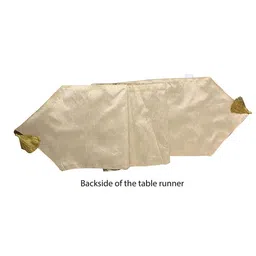 Pink Parrot Navy Blue & Brown Ethnic Motifs Jacquard Silk Table Runner image 3