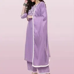 krsn fab Women Floral Embroidered Kurta with Palazzos & Dupatta image 4