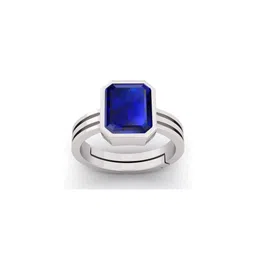 Pranjal Gems Unisex 5.25 Ratti Neelam Blue Sapphire Gemstone Garnet Finger Ring-picture-31