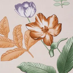 Arrabi Cream Coloured & Green Floral Printed 6-Seater Table Cover image 2