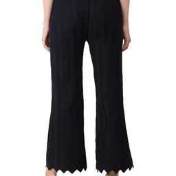 Thrifty Thread Women Striped Straight Fit Woolen Palazzos image 5