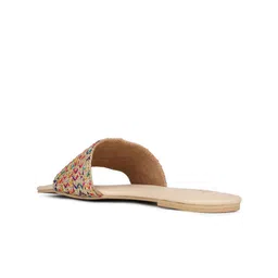 Inc 5 Women Embellished Open Toe Flats with Embroidered image 4