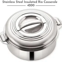 philocaly enterprise Stainless Steel Casserole/HotPot,chapati box/Roti box container/hot Cook and Serve Casserole image 3