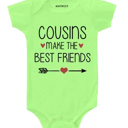 KNITROOT Cousins Make Best Friends Print Half Sleeves Onesie - Green-picture-25