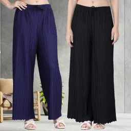 irha Pack of 2 Women Regular Fit Multicolor Viscose Rayon Trousers-picture-30