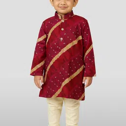 JBN Creation Boys Leheriya Printed Regular Kurta With Pyjama-image-86