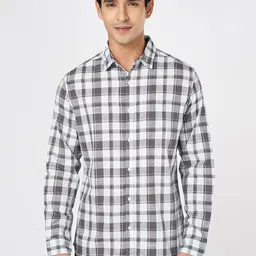 BYFORD by Pantaloons Men Original Slim Fit Tartan Checks Opaque Checked Casual Shirt-image-77