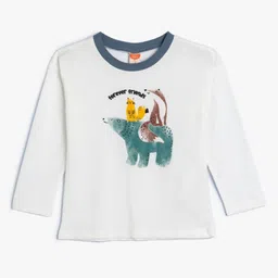 Koton Boys Graphic Printed Round Neck Cotton T-shirt-image-67