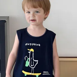 FOREVER FRIDAY Boy's Printed Round Neck T-shirt with Shorts image 4