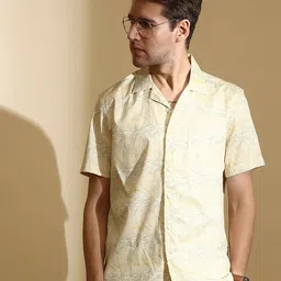Estilocus Abstract Printed Short Sleeves Cotton Shirt-picture-27