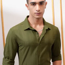 HIGHLANDER Men Slim Fit Opaque Casual Shirt-picture-21