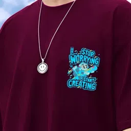 Kasendra Men Graphic Printed Round Neck Oversized T-shirt image 3