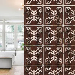 RANDOM Brown Self Design Wood Back Tab Long Door Curtain-picture-31