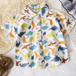 FOREVER FRIDAY Boys Animal Printed Spread Collar Comfort Cotton Casual Shirt-picture-11