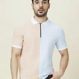 Being Human Men Colourblocked Polo Collar Slim Fit T-shirt image 1