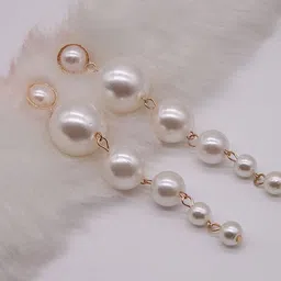 Celestique Pearls Beaded Spherical Shaped Drop Earrings image 2