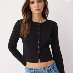 Trendyol Women Ribbed Crop Cardigan-picture-25