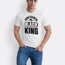 Seekbuylove Typography Printed Round Neck Short Sleeves Bio Finish Pure Cotton T-shirt image 4