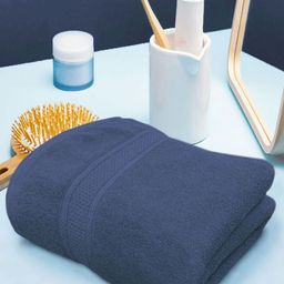 LUXEHOME INTERNATIONAL Navy Blue 2 Cotton 600 GSM Bath Towel-picture-9
