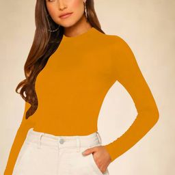 Dream Beauty Fashion Women Round Neck Long Sleeves Fitted Top-picture-24