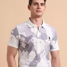 U.S. Polo Assn. Denim Co. Graphic Printed Polo Collar Pure Cotton Muscle Fit T-shirt image 4
