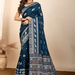 YAMUNE Ethnic Motifs Zari Art silk Handloom Mysore Silk Saree-picture-28