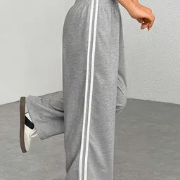 SZN Women Grey Melange Loose Fit Wide Leg Trousers-picture-19