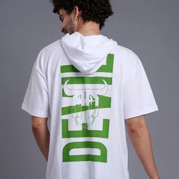 GO DEVIL Men Typography Striped Hooded Applique T-shirt-picture-15
