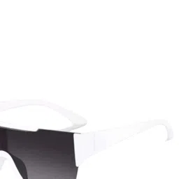 EYMEN I Unisex Black Lens & White Oversized Sunglasses with image 4