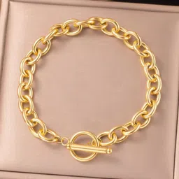 MYKI Stainless Steel Gold-Plated Anti-Tarnish Chunky Link Bracelet-image-99