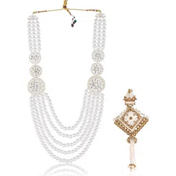 JIYANSHI FASHION Traditional Groom Sherwani Mala with Brooch-image-34