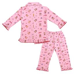 Superminis Girls Printed Lapel Collar Shirt & Pyjamas Night suit-picture-46