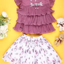 V-Mart Girls Embellished Top With Skirt-image-79