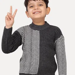 JoE Hazel Boys Striped Round Neck Sweater image 1