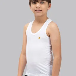 Amul Comfy Boys Pack of 9 Cotton Plain Vest Sleeveless Inner Vest image 4