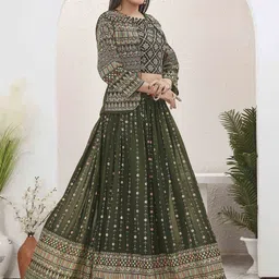 ODD BY chansi TRENDZ Embroidered Ready to Wear Lehenga & Blouse With Jacket image 4