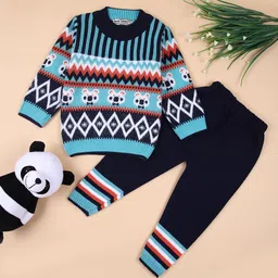 V-Mart Boys Self Design Round Neck Casual Pure Cotton Sweatshirt With Joggers-picture-14