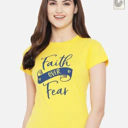 Dreambe Women Pack Of 2 Typography Printed Round Neck Cotton T-shirts-picture-31